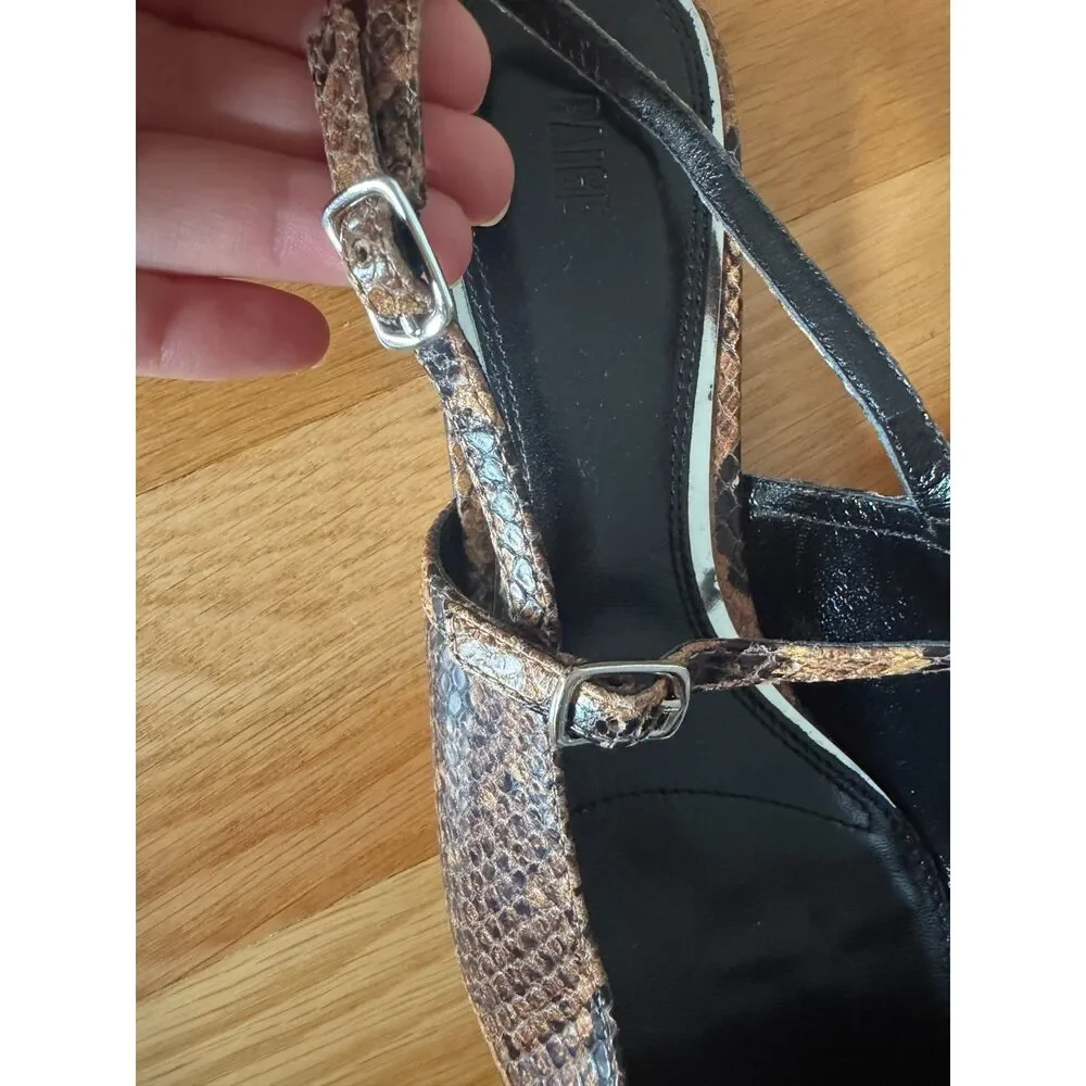 PAIGE Whitley Leather Slingback Flats – Brown – Size 9 – New Without Box